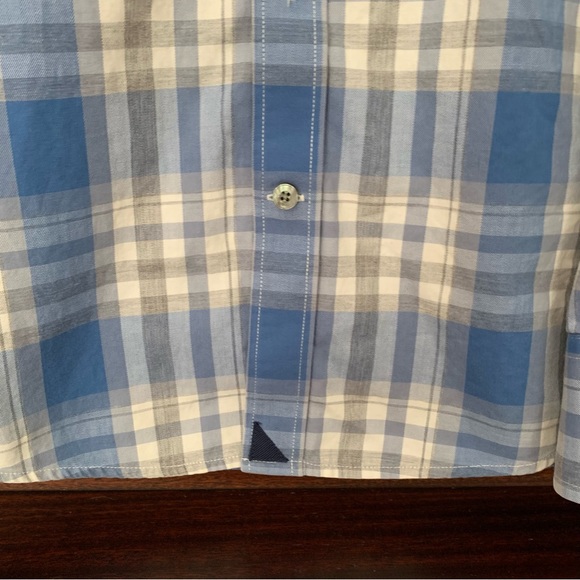 UNTUCKit Men's Blue/Grey/White Plaid Button-Down Shirt, Size Large - Picture 7 of 14